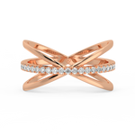 Load image into Gallery viewer, Criss-Cross  Lab Grown Diamond Ring by Stefee Jewels
