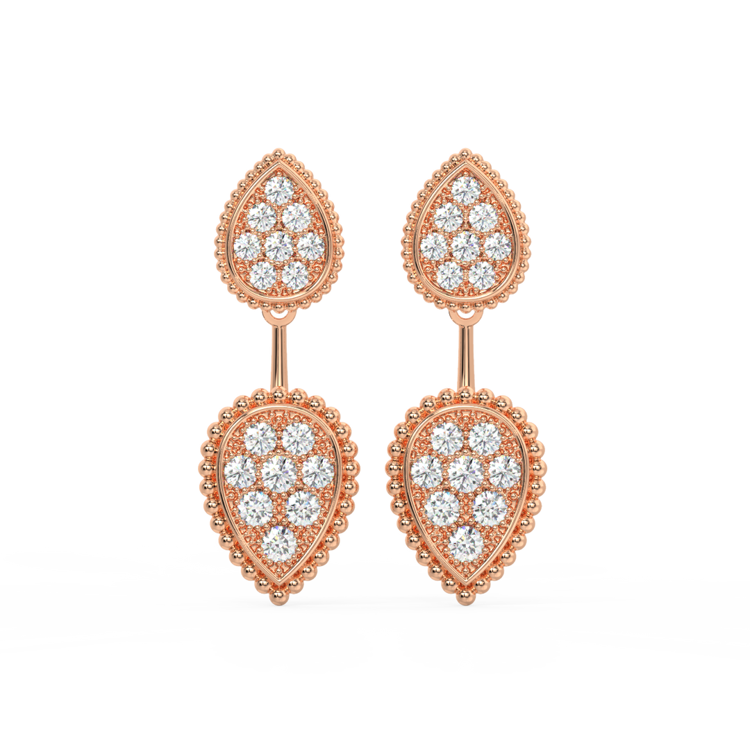 Pear Shaped Diamond Earrings By Stefee Jewels