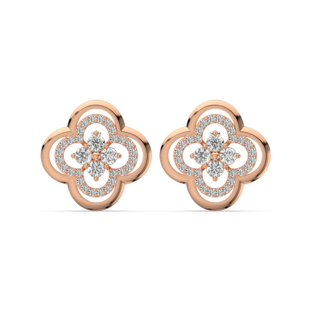 Radiant Reflections Lab Grown Diamond Stud Earrings by Stefee Jewels