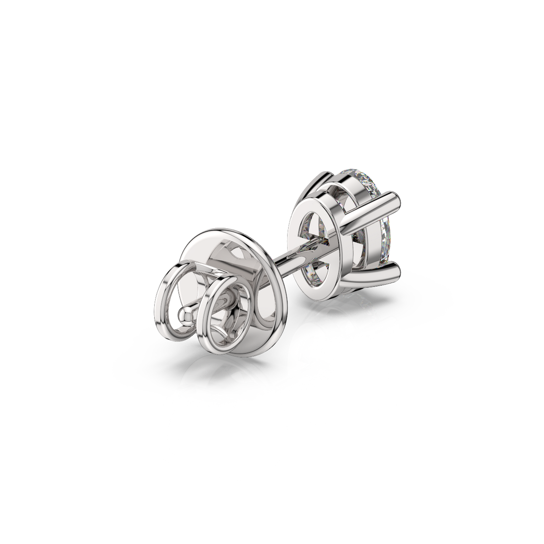Solitaire Oval Lab Grown Diamond Studs Earrings by Stefee