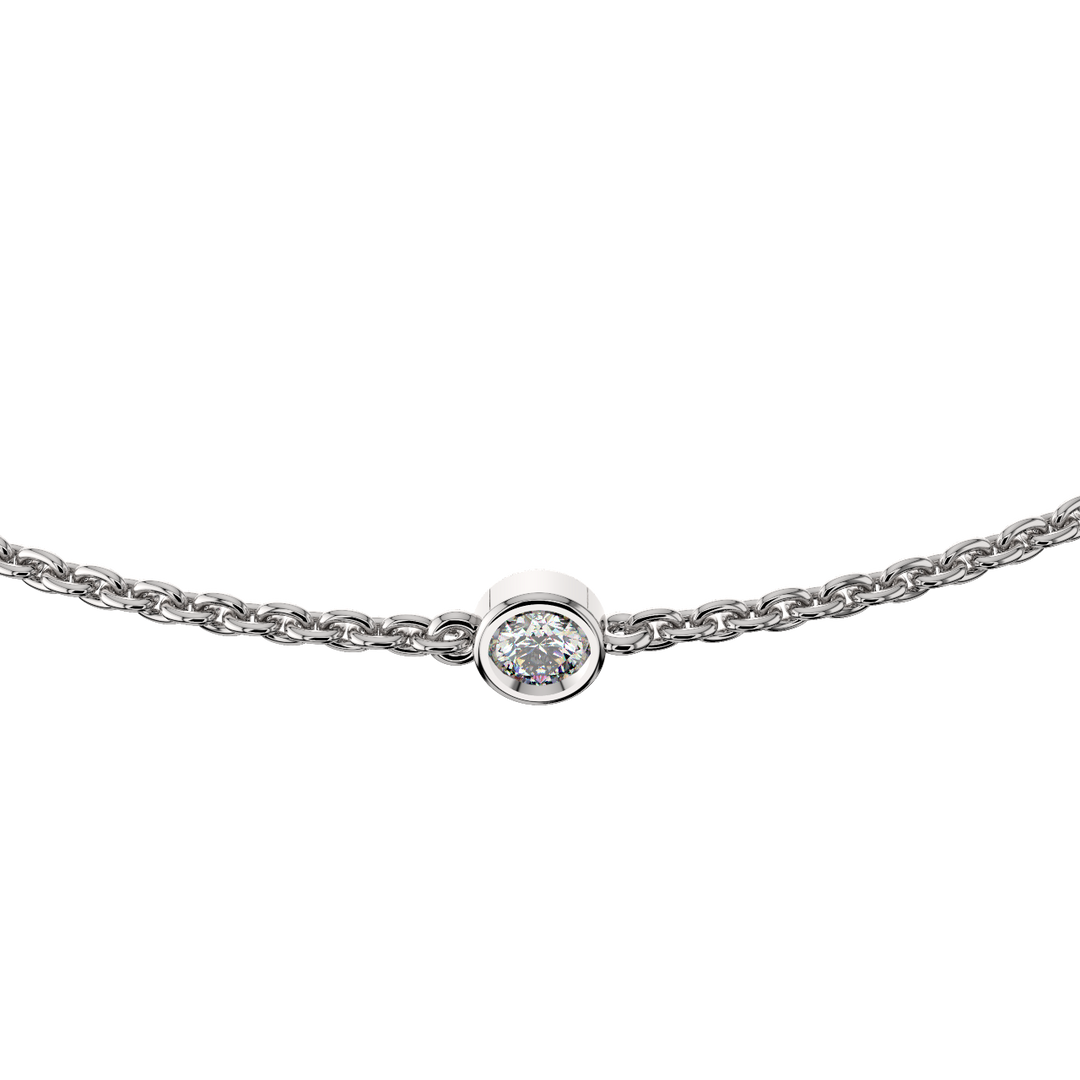 Bezel Set 3  Lab Grown Diamond Bracelet by Stefee