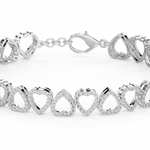 Load image into Gallery viewer, Locked Hearts Lab Grown Diamond Bracelet by Stefee Jewels