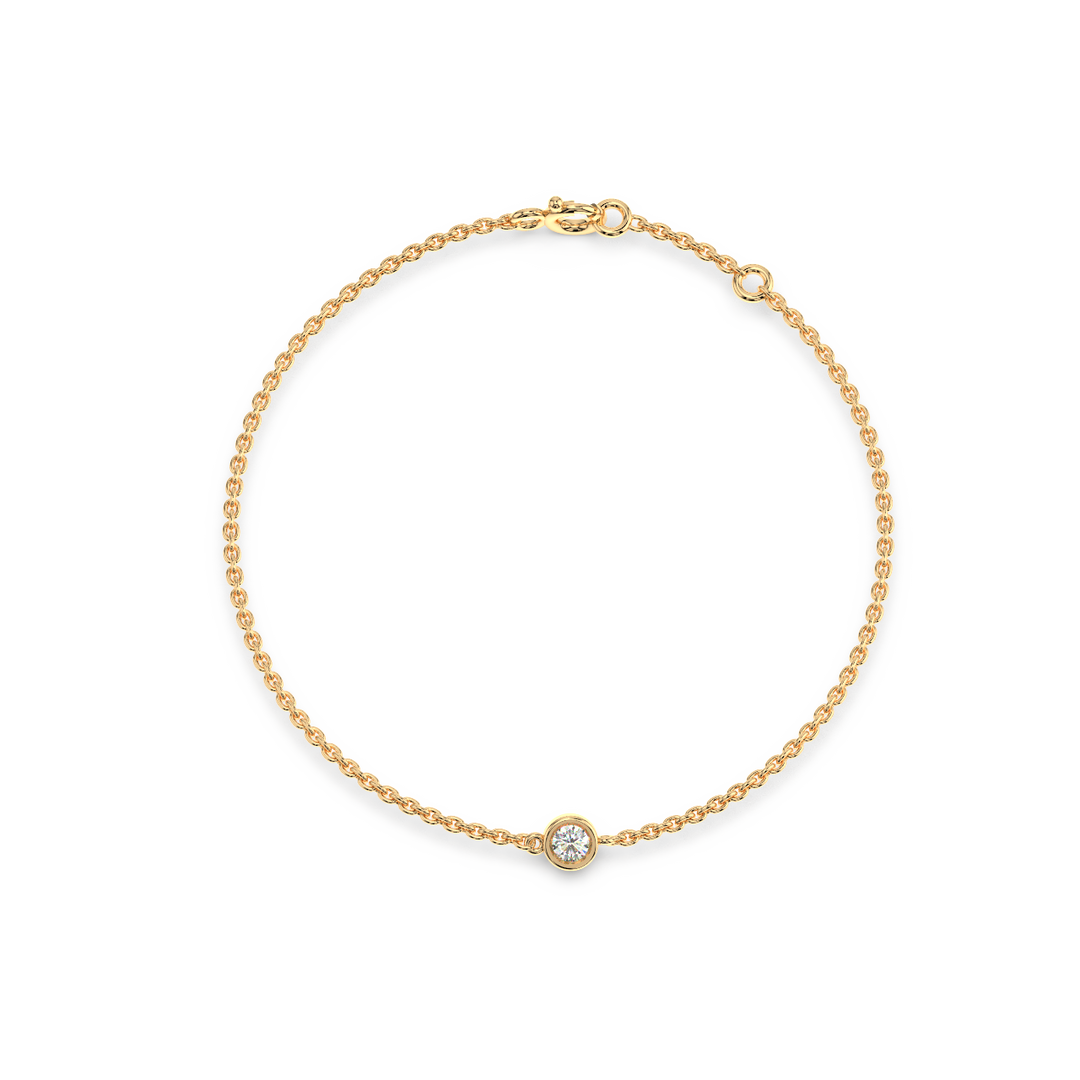 Bezel Set Lab Grown Diamond Bracelet by Stefee