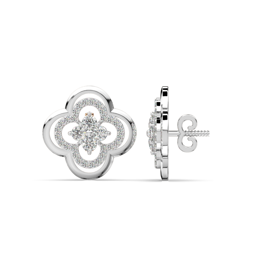 Radiant Reflections Lab Grown Diamond Stud Earrings by Stefee Jewels