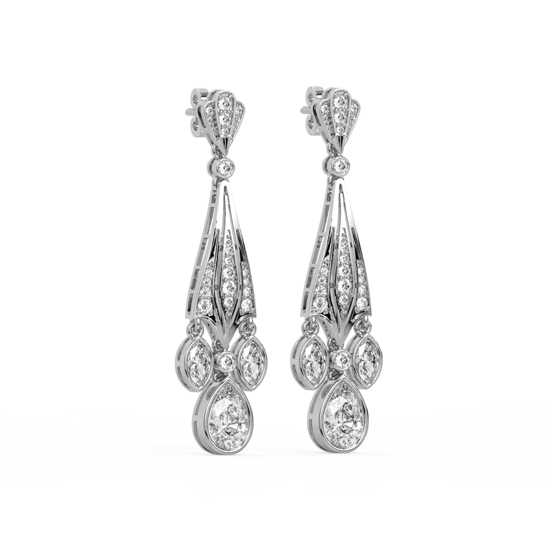 Ambrosia Star Lab Grown Diamond Drop Earrings by Stefee Jewels