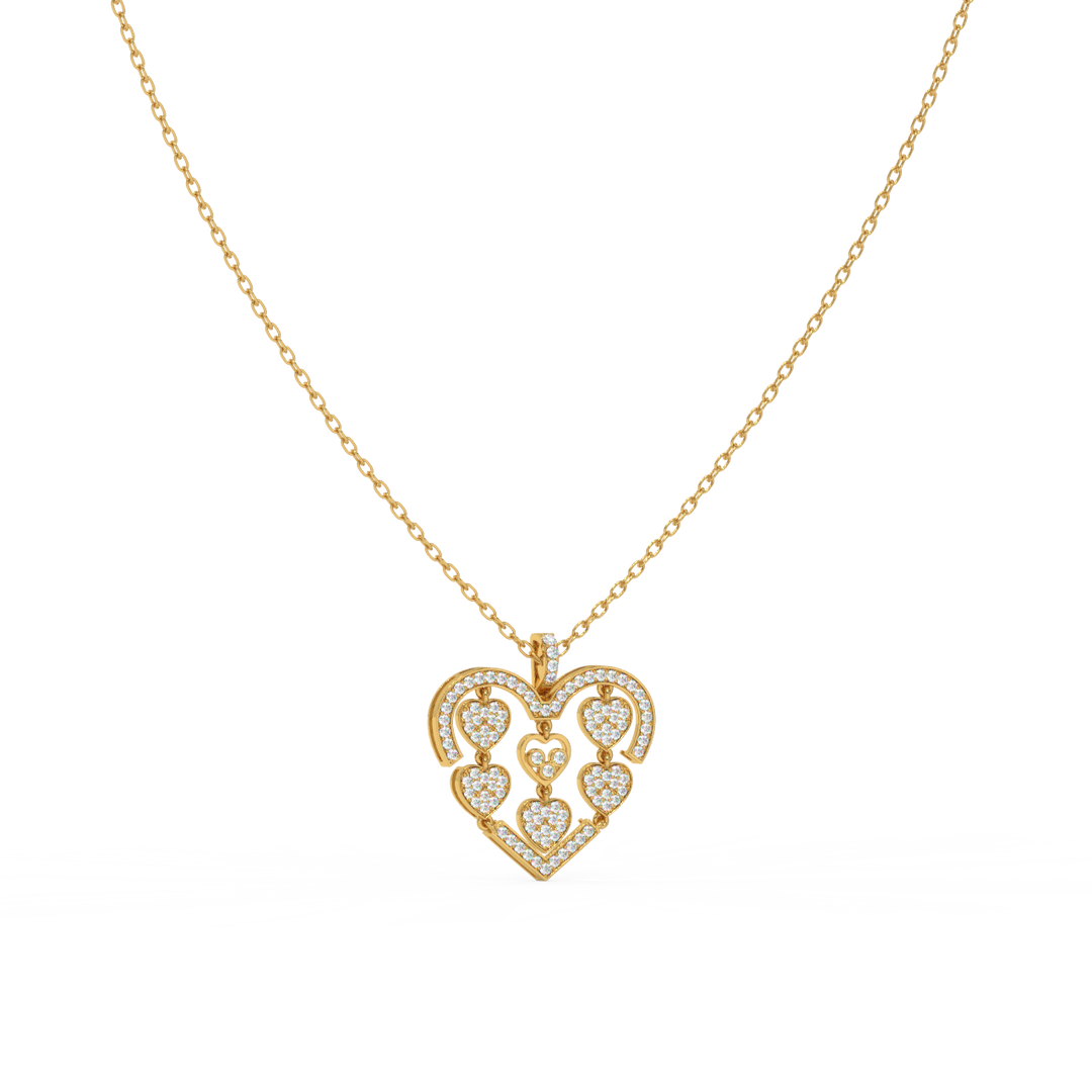 Dazzling Heart  Lab Grown Diamond Pendant by Stefee Jewels