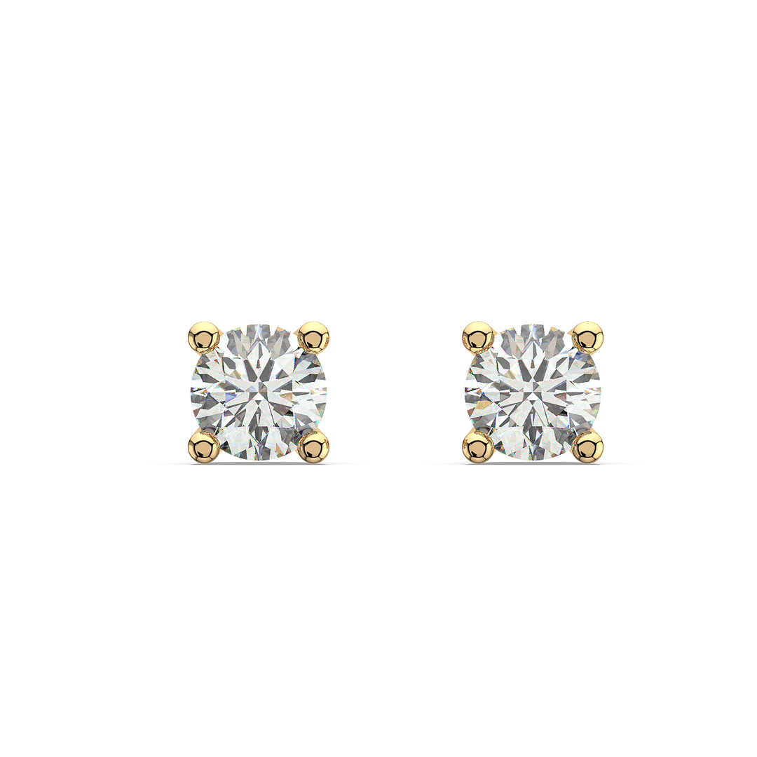 Solitaire Round Lab Grown Diamond Studs Earrings by Stefee