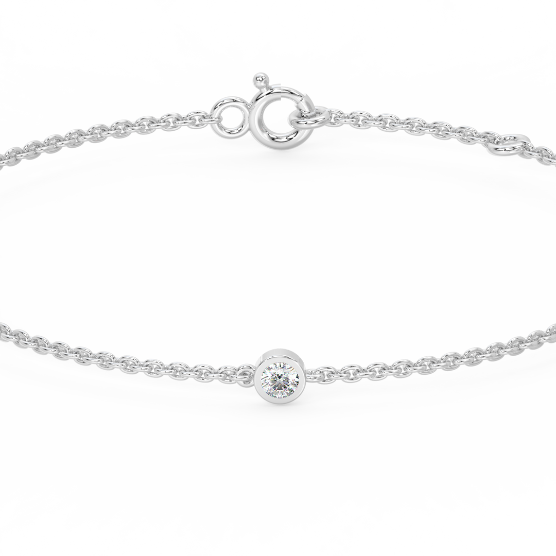 Bezel Set 3  Lab Grown Diamond Bracelet by Stefee