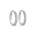 Load image into Gallery viewer, Pave Huggie Hoops Lab Grown Diamond Earrings by Stefee
