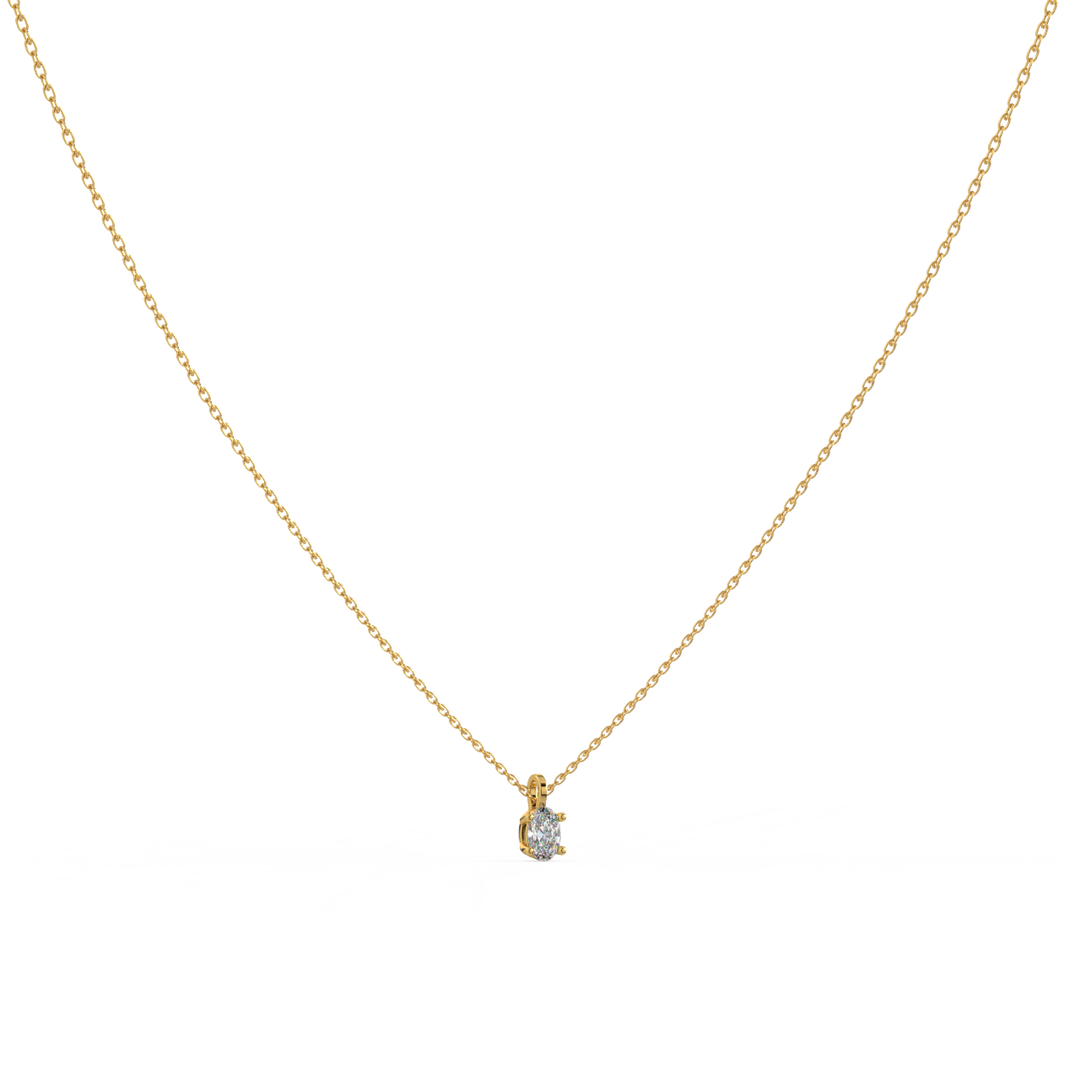 Solitaire Oval Lab Grown Diamond Pendant by Stefee