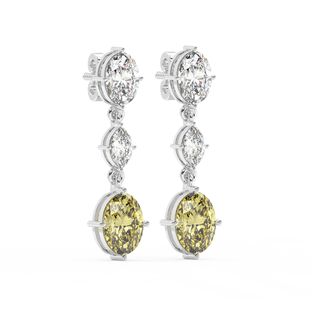 Elegant Glimmer Lab Grown Diamond Drop Earrings by Stefee Jewels