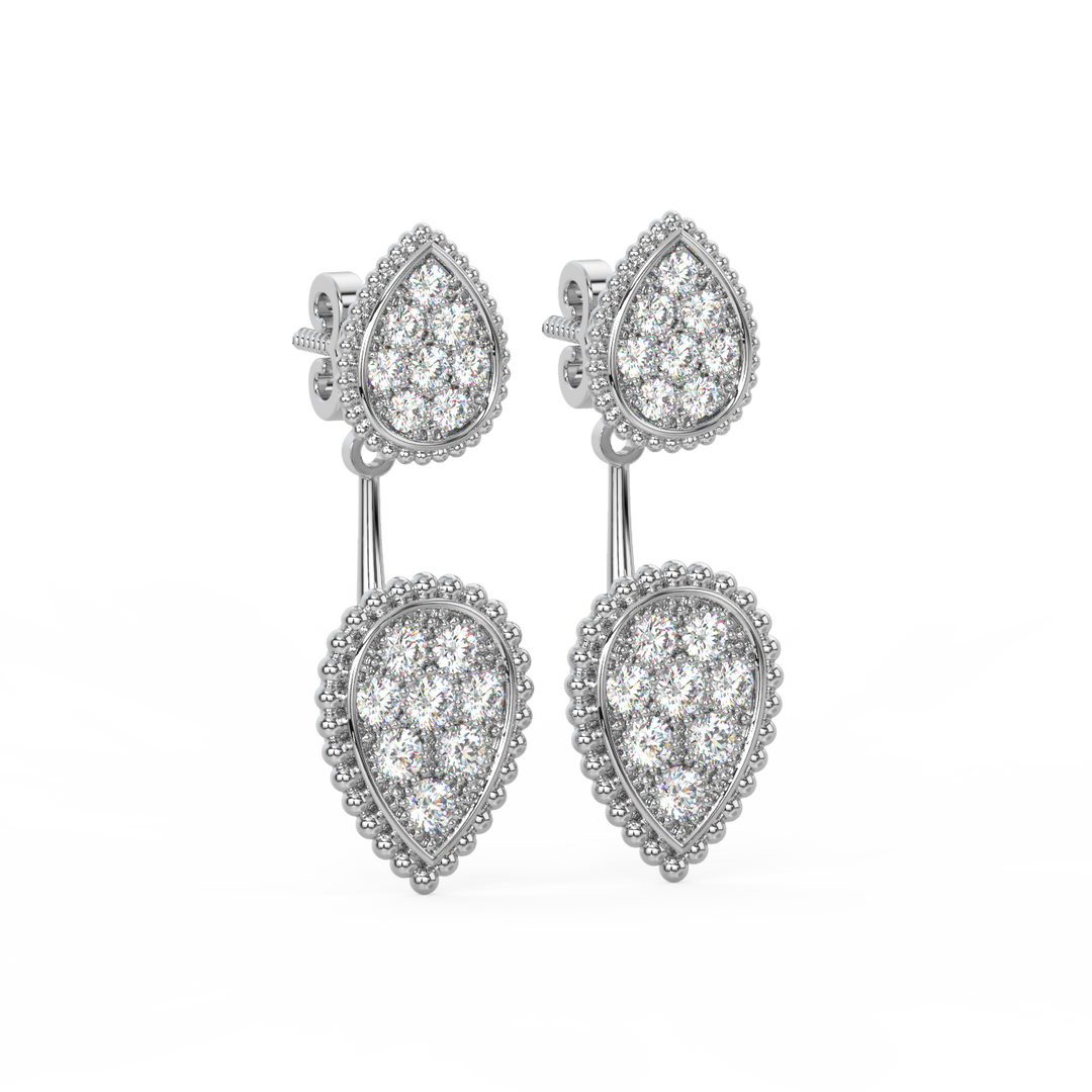 Pear Shaped Diamond Earrings By Stefee Jewels