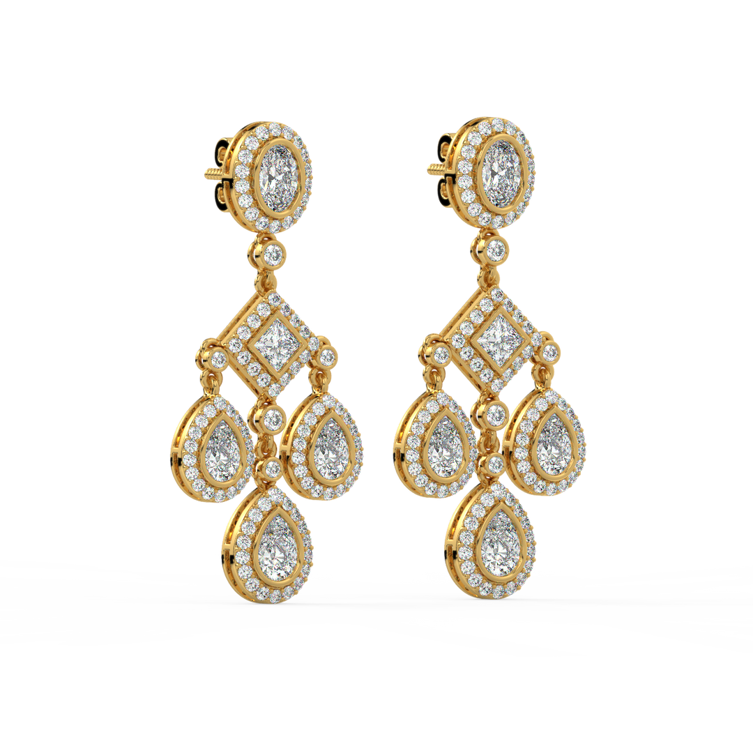 Shining Stars Lab Grown Diamond Drop Earrings by Stefee Jewels