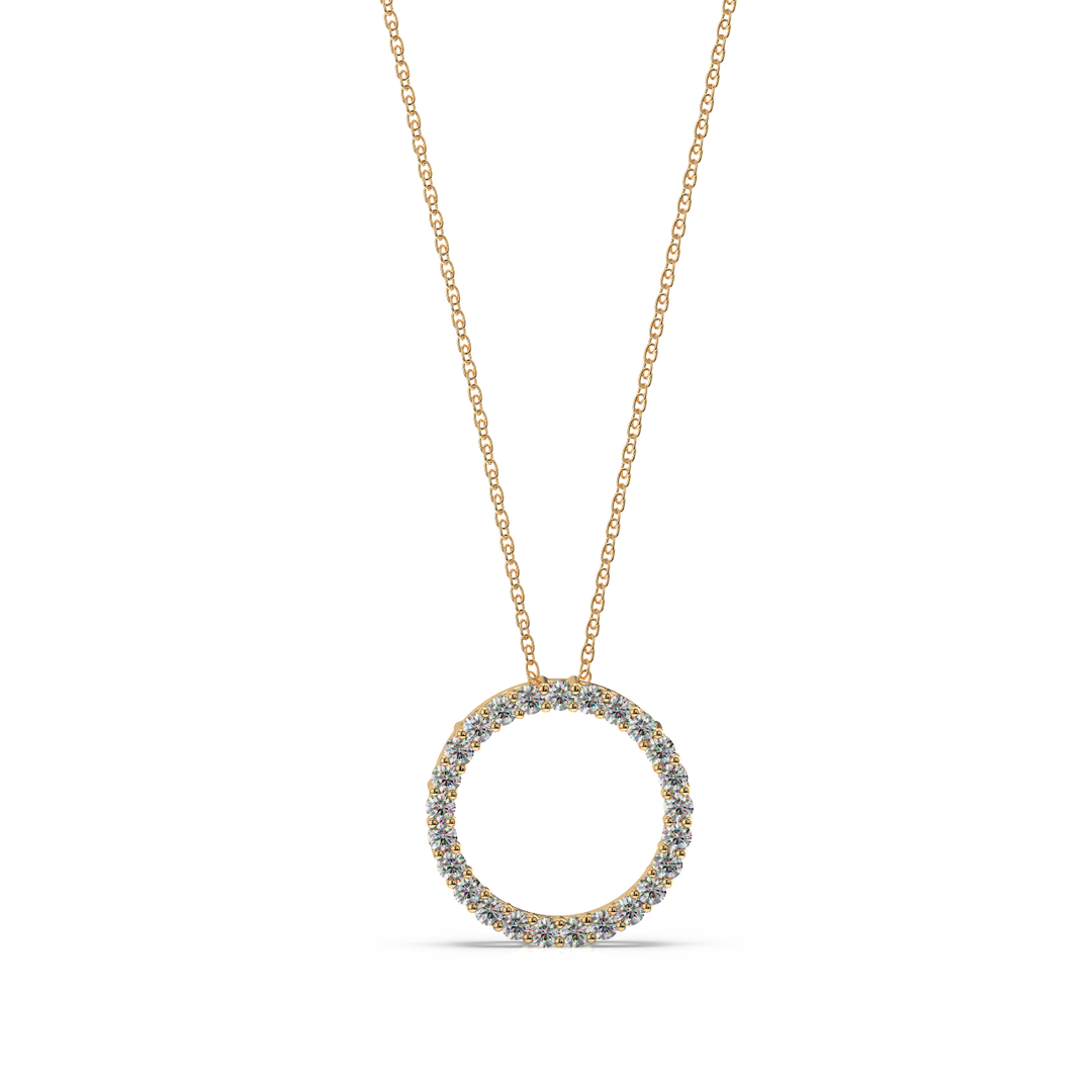 Mini Circle Lab Grown Diamonds Pendant by Stefee