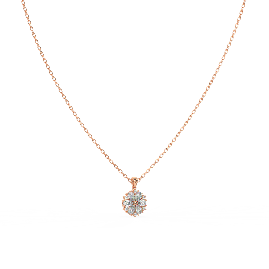 Floral Radiance  Lab Grown Diamond  Pendant Set by Stefee Jewels