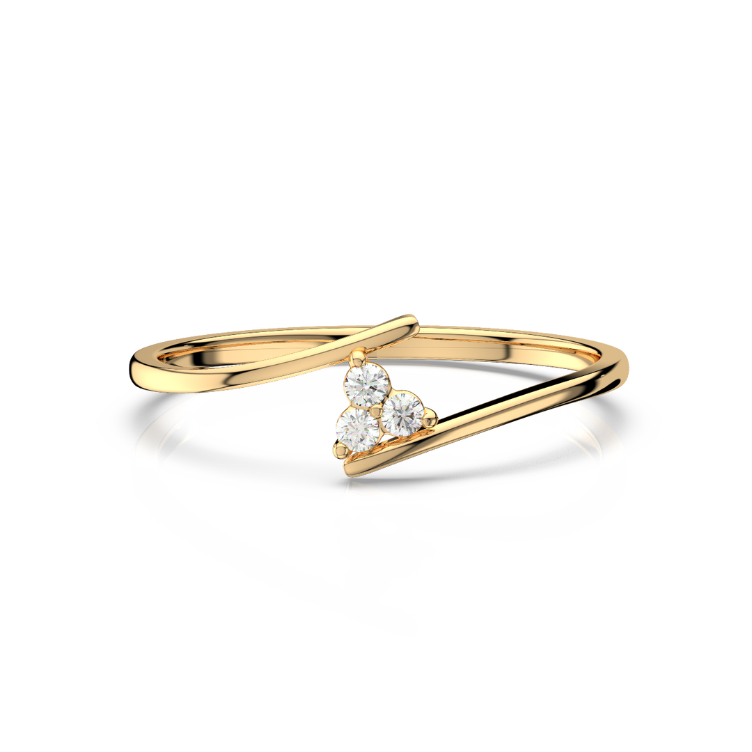 Tiny Trio Lab Grown Diamond Ring by Stefee Jewels