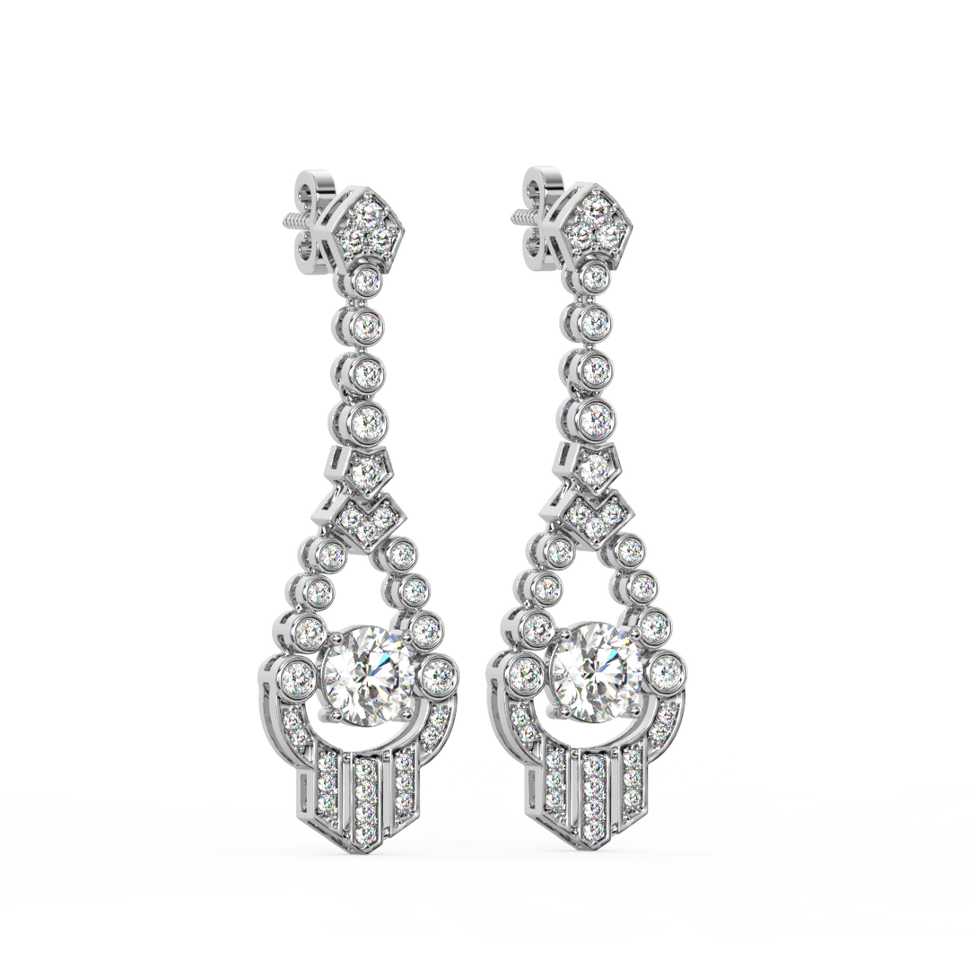 Lab Grown Diamond Halo  Cluster Stud Earrings By Stefee Jewels