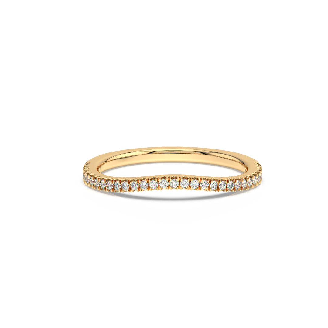 Very Slight Rippling Round Lab Grown Diamond Ring by Stefee Jewels