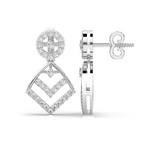 Load image into Gallery viewer, Glitter Swirls Lab Grown Diamond Drop Earrings by Stefee Jewels
