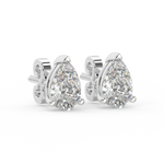 Load image into Gallery viewer, Solitaire Pear Lab Grown Diamond Studs Earrings by Stefee
