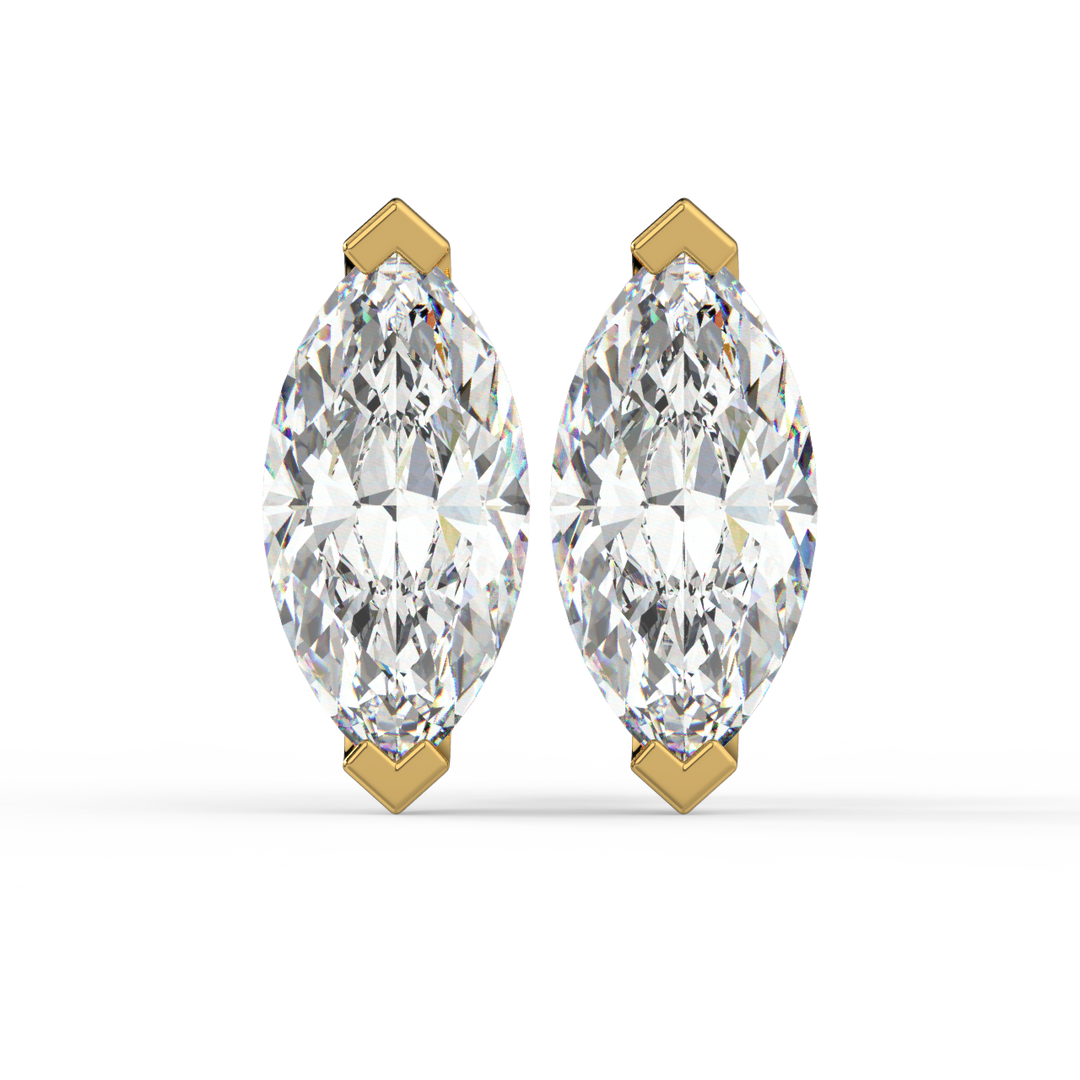 Solitaire Marquise Lab Grown Diamond Studs Earrings by Stefee