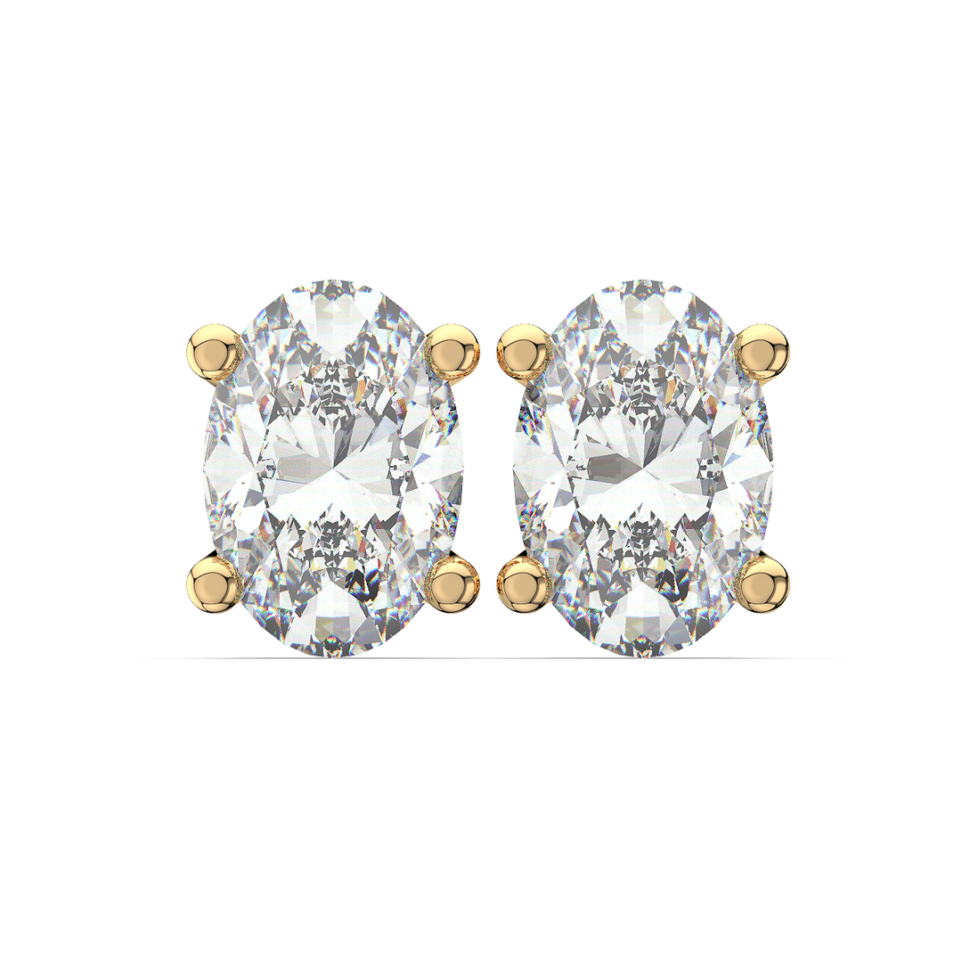 Solitaire Oval Lab Grown Diamond Studs Earrings by Stefee (Copy) 1