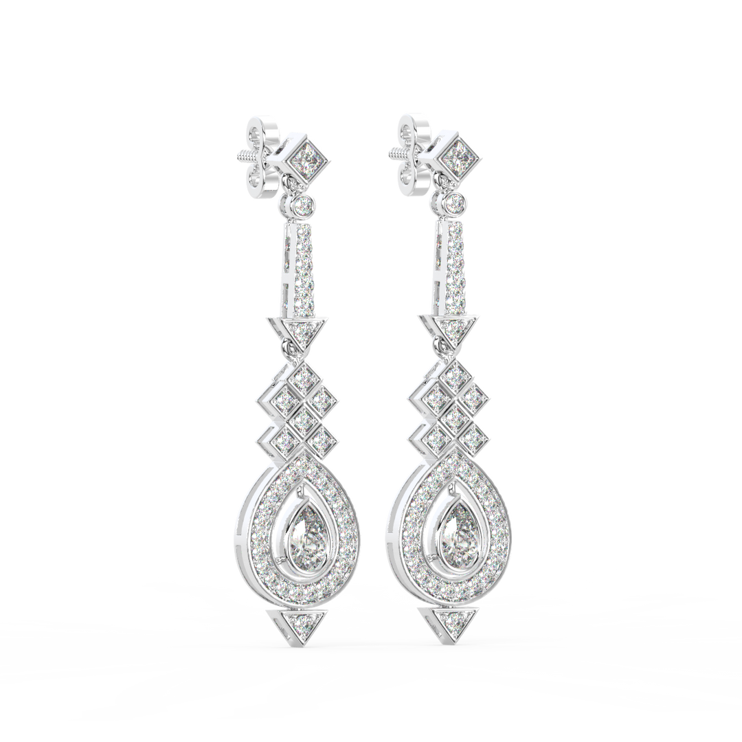 Radiant Twinkle Lab Grown Diamond Drop Earrings by Stefee Jewels