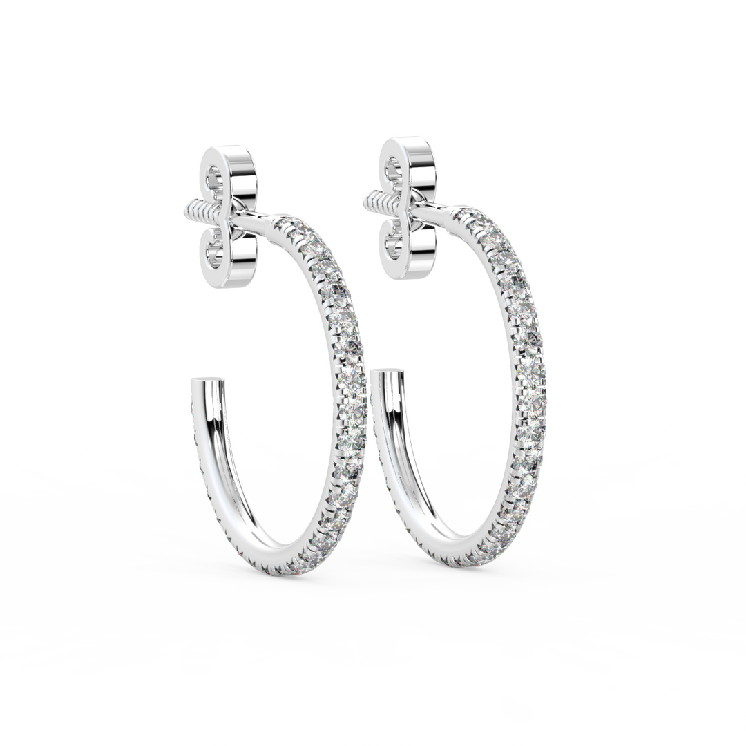 Lab Grown Diamond Arc Hoops Earrings by Stefee