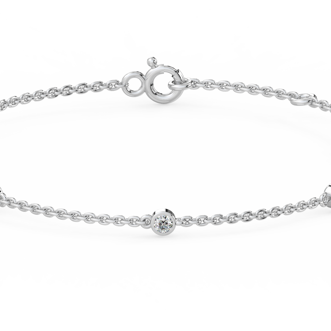 Bazel Set 5 Lab Grown Diamond Bracelet by Stefee