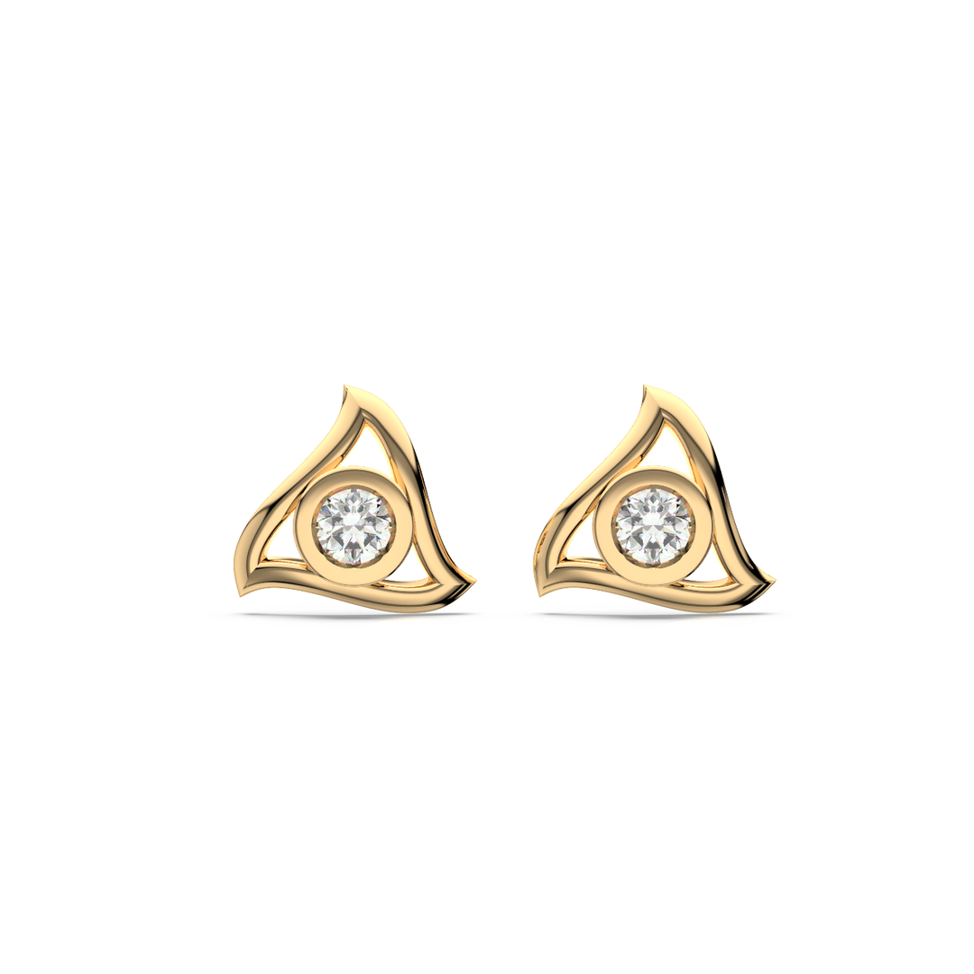 Geometric Lab Grown Diamond Earrings by Stefee