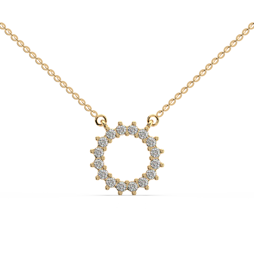 Open Circle Lab Grown Diamond Pendant Large by Stefee
