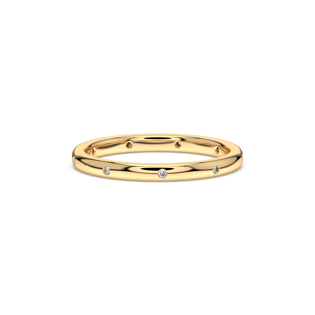 Stacking Band Ring with 9 Lab Grown Diamond Ring by Stefee Jewels