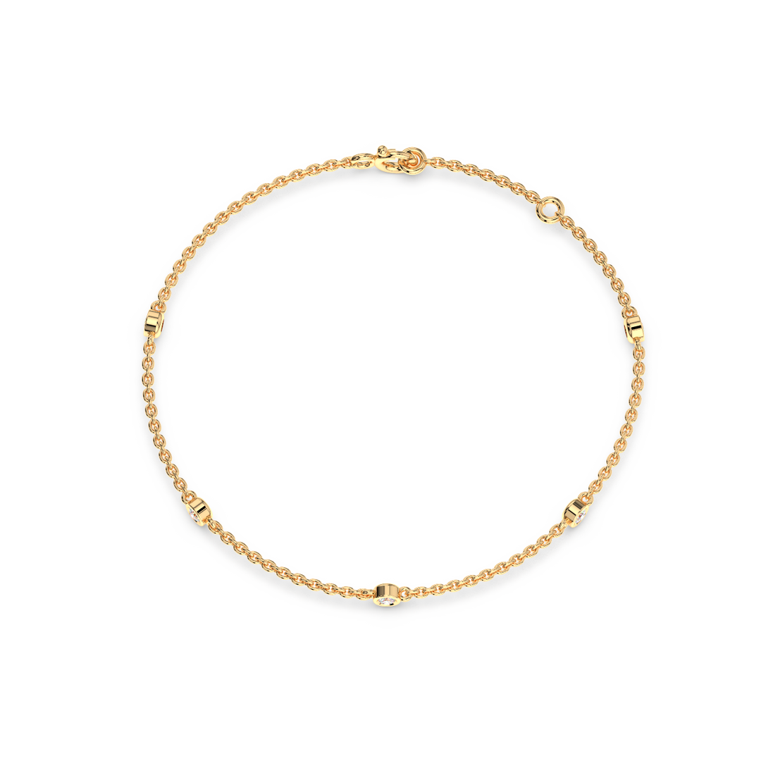 Bazel Set 5 Lab Grown Diamond Bracelet by Stefee