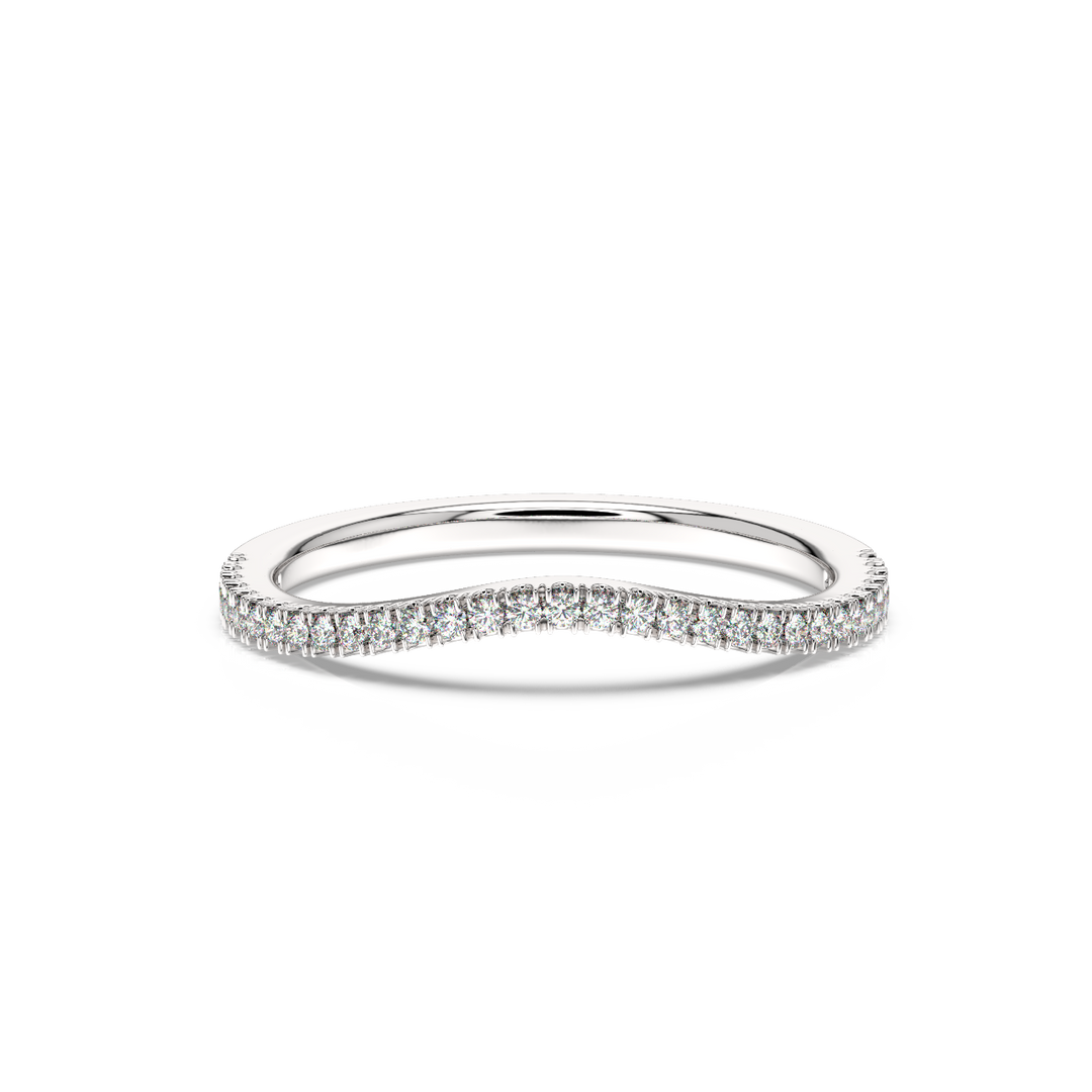 Slight Rippling Round Lab Grown Diamond Ring by Stefee Jewels