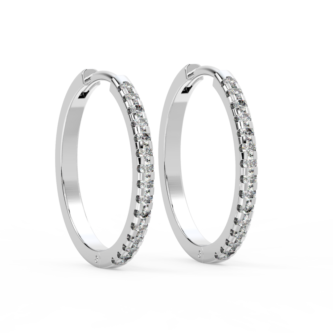 Pave Huggie Hoops Lab Grown Diamond Earrings by Stefee