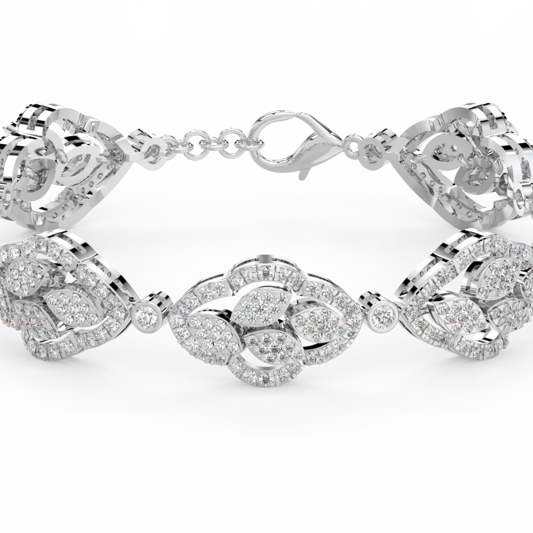 Sparkling Petals Lab Grown Diamond Bracelet by Stefee Jewels