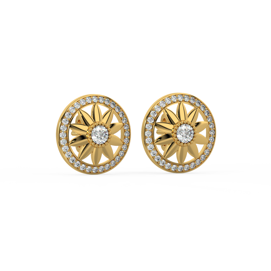 Radiant Round Lab Grown Diamond Studd Earrings by Stefee Jewels