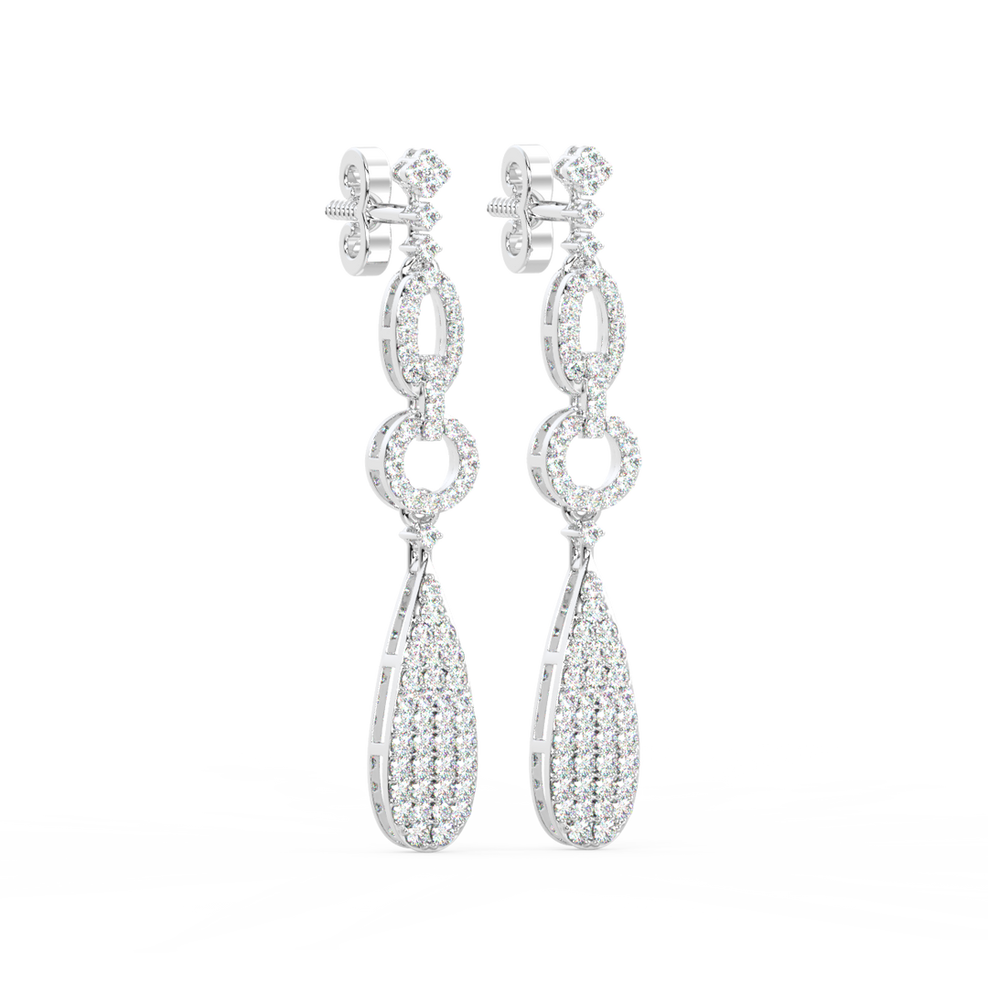 Sleek Blooming Leaf Lab Grown Diamond Drop Earrings By Stefee Jewels