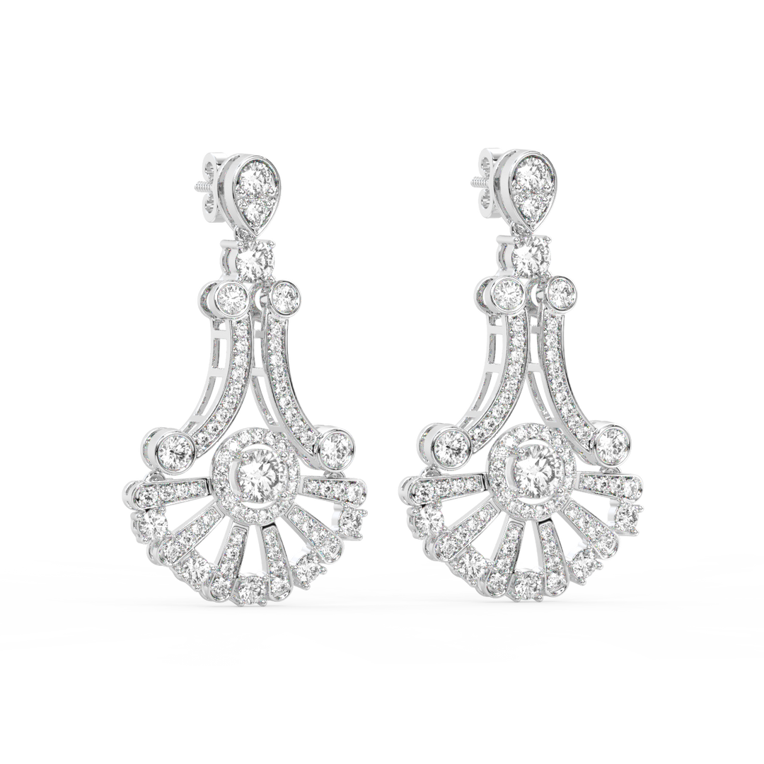 Lustrous Swing Lab Grown Diamond Drop Earrings by Stefee Jewels