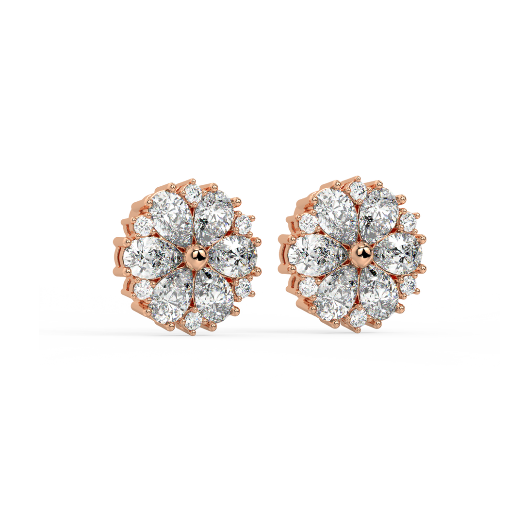 Floral Radiance  Lab Grown Diamond  Pendant Set by Stefee Jewels