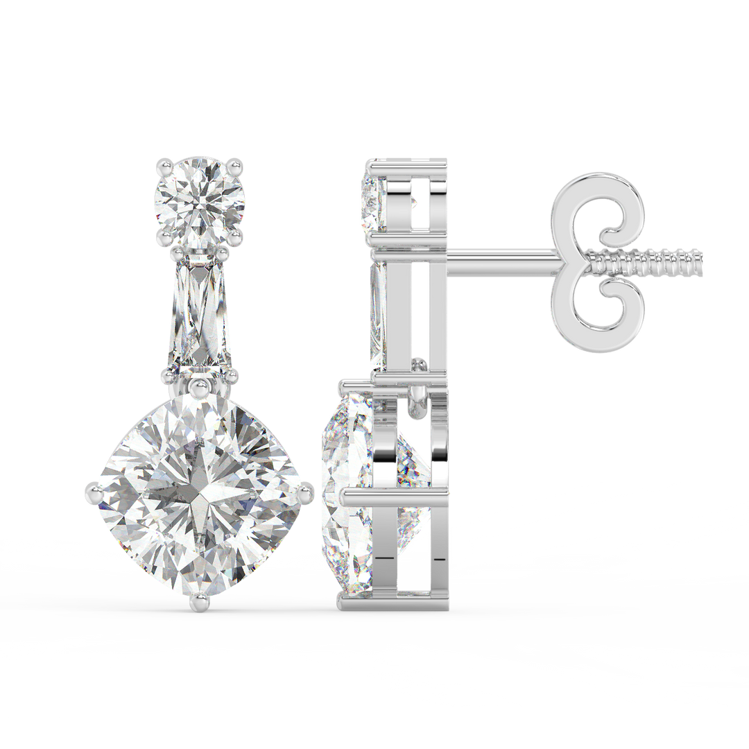 Crystal Charmer Lab Grown Diamond Stud Earrings by Stefee Jewels