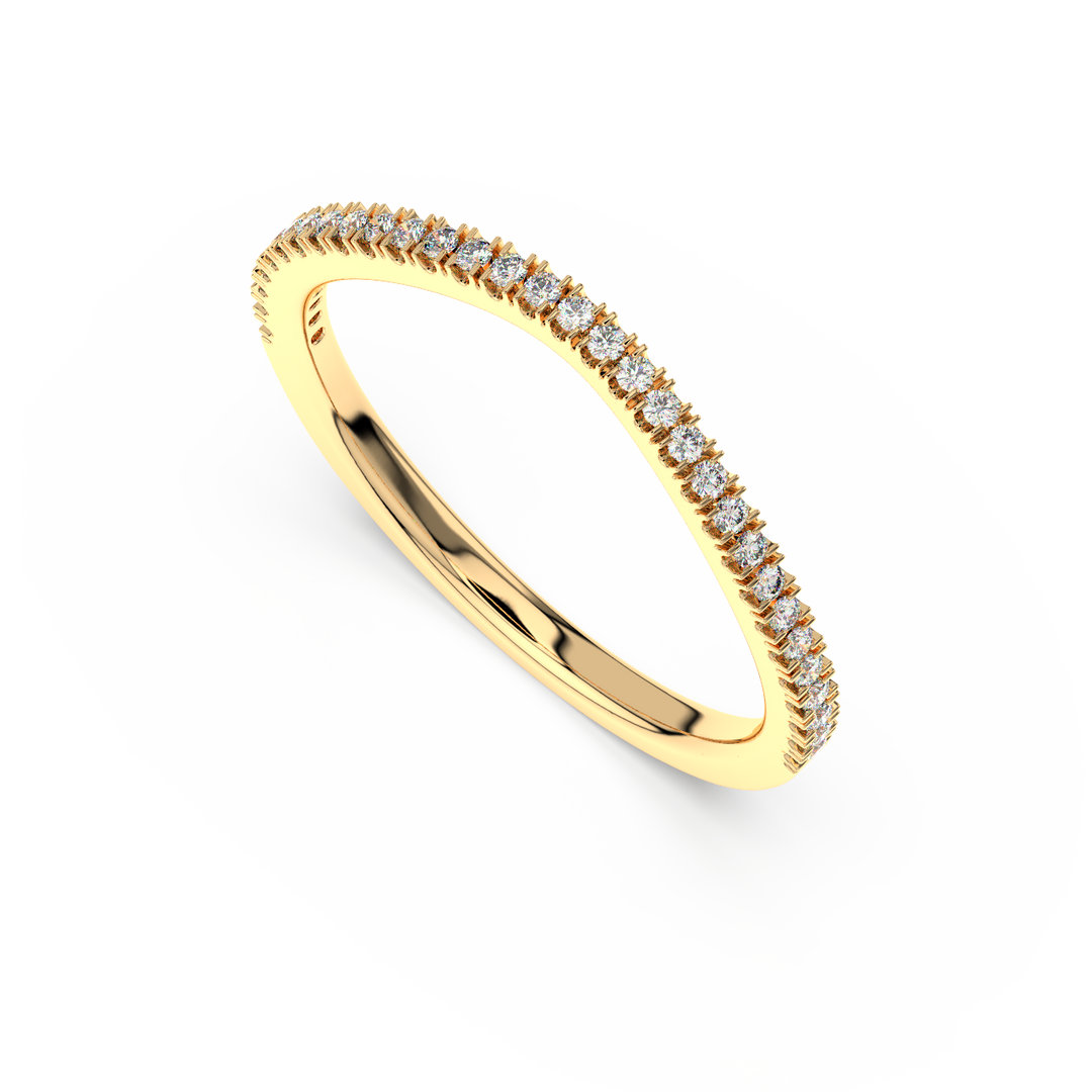 Very Slight Rippling Round Lab Grown Diamond Ring by Stefee Jewels