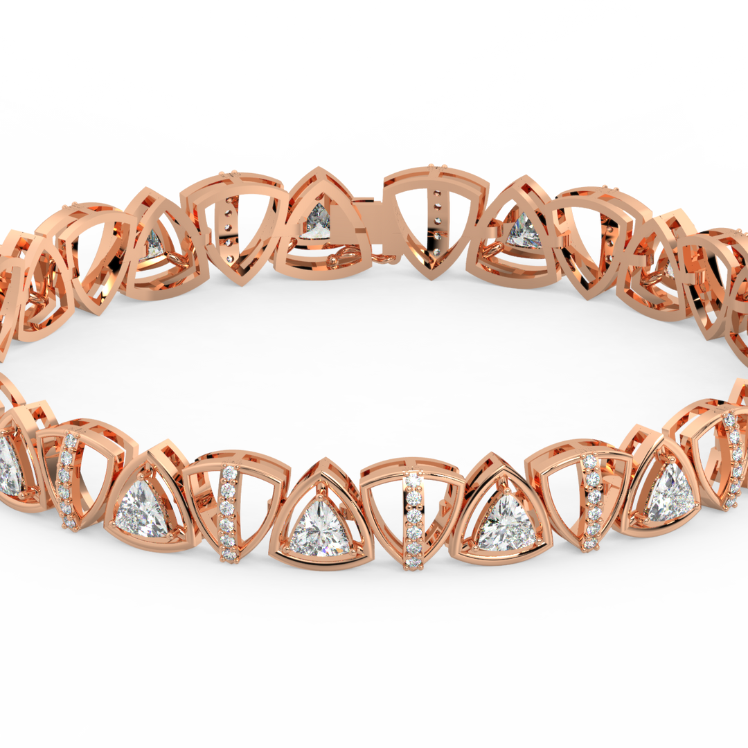 Bold Interlink Lab Grown Diamond Bracelet by Stefee Jewels