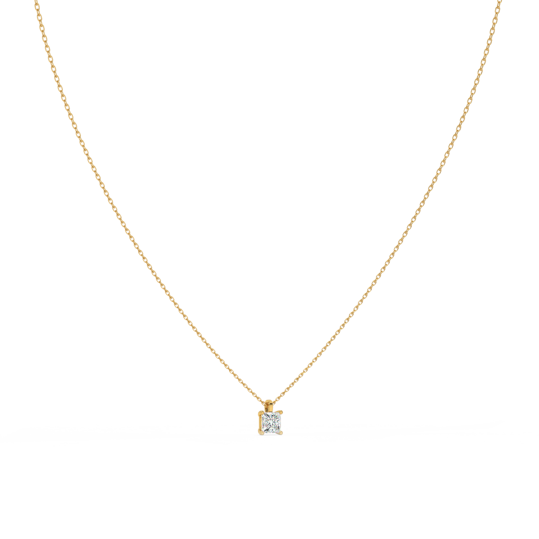 Solitaire Princess Lab Grown Diamonds Pendant by Stefee