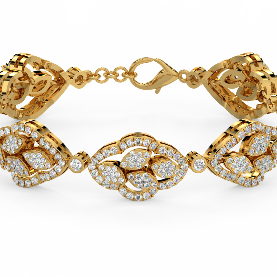 Sparkling Petals Lab Grown Diamond Bracelet by Stefee Jewels