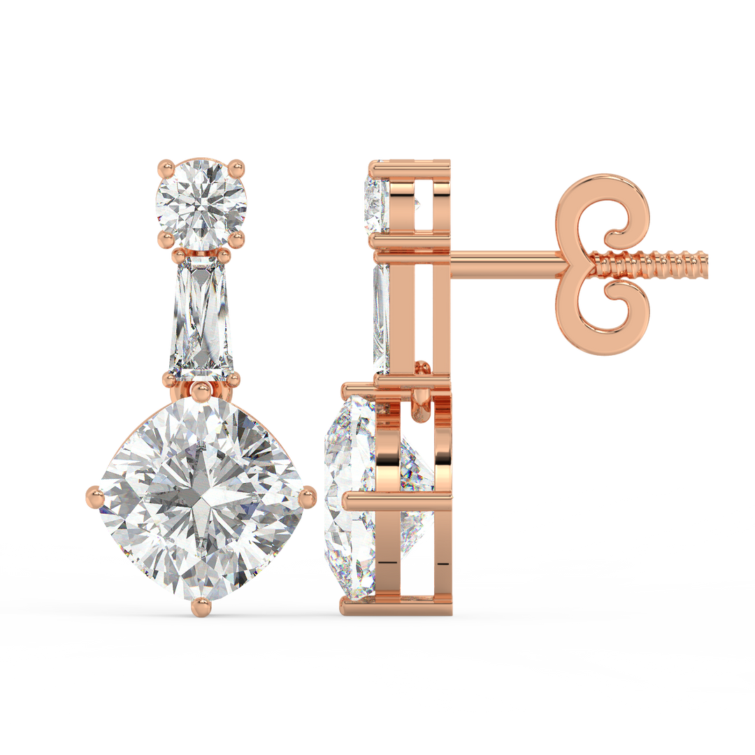 Crystal Charmer Lab Grown Diamond Stud Earrings by Stefee Jewels