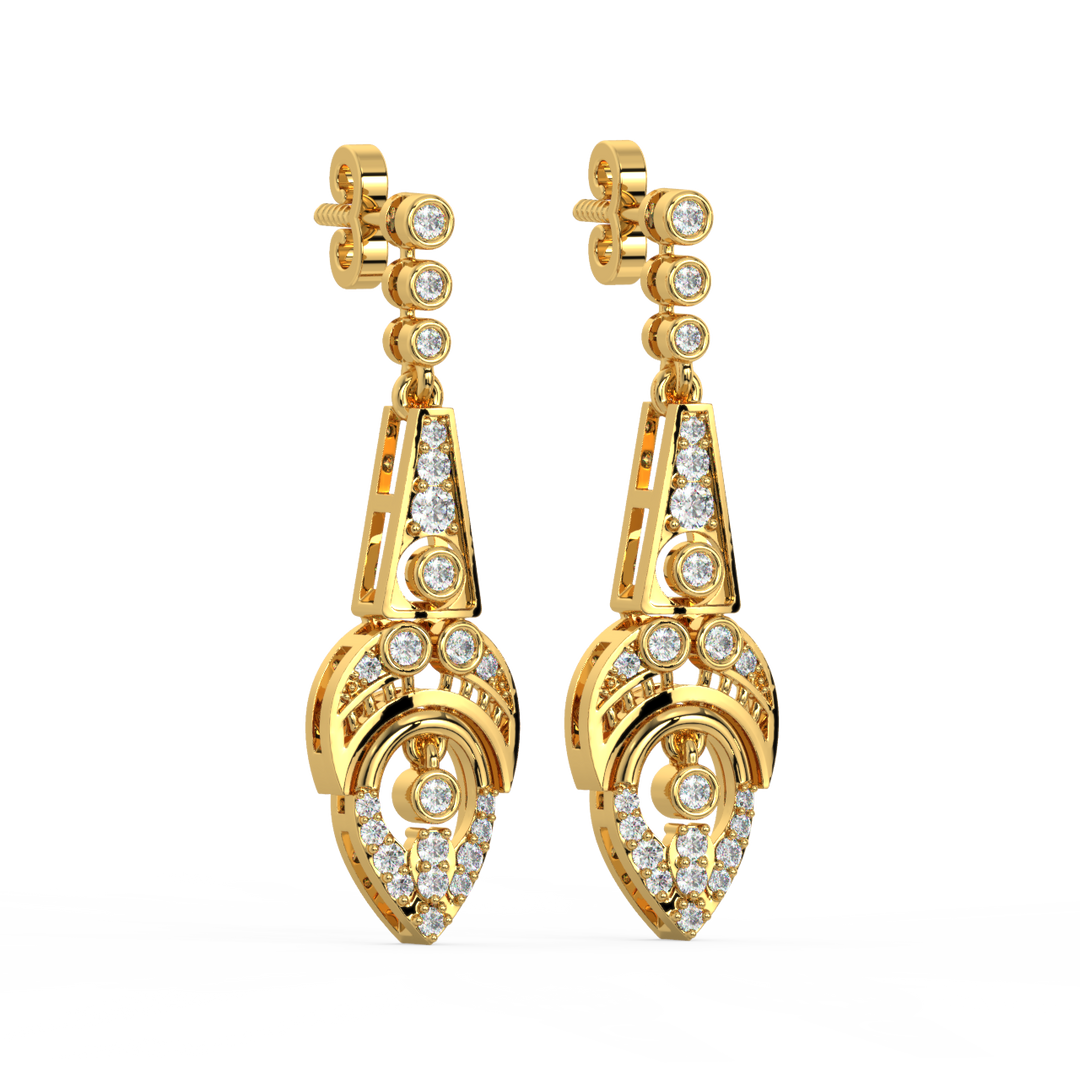 Elegant Chain Lab Grown Diamond Drop Earrings by Stefee Jewels