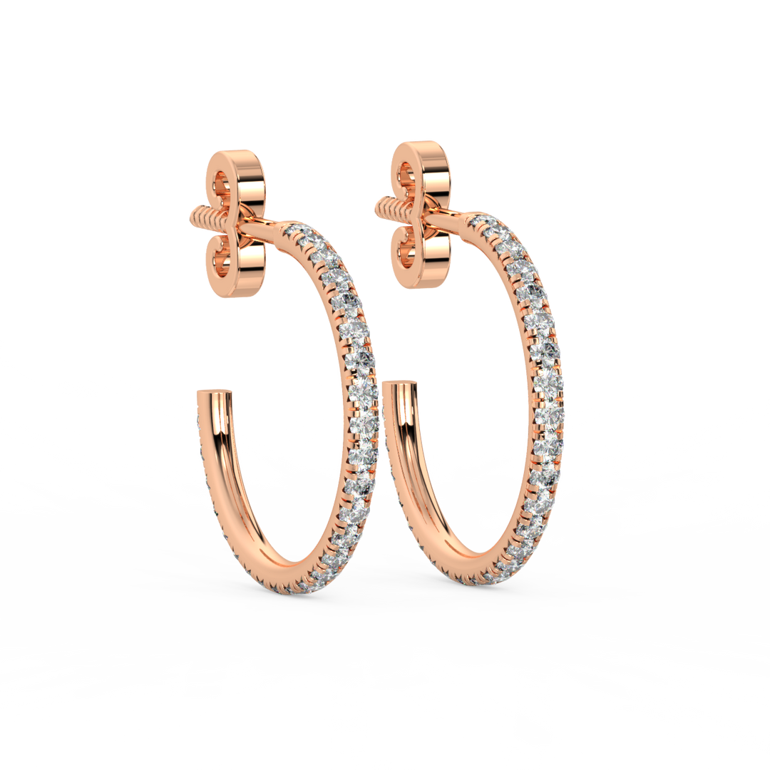 Lab Grown Diamond Arc Hoops Earrings by Stefee