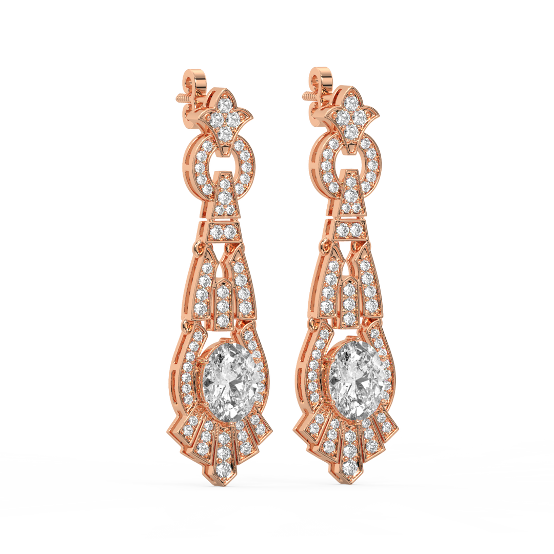 Shining Threads Lab Grown Diamond Drop Earrings by Stefee Jewels