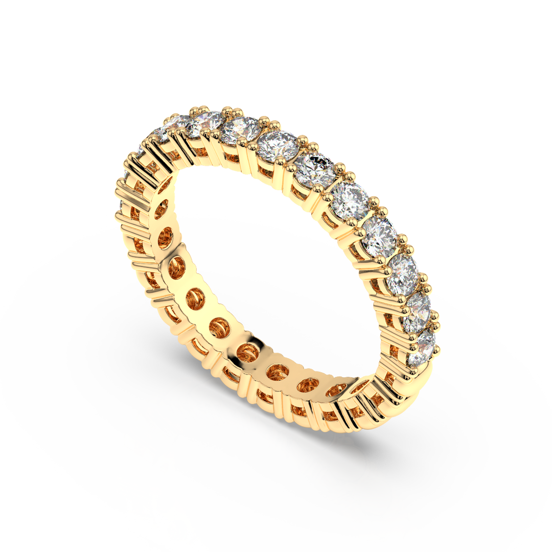 Large Petite Brilliant Round Band Lab Grown Diamond Ring by Stefee